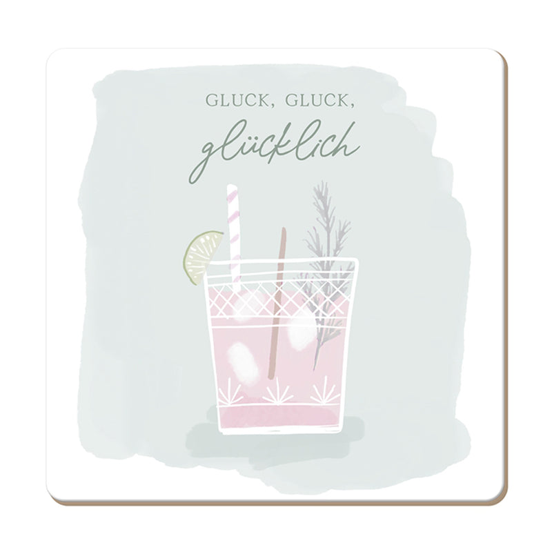 Korkuntersetzer Gluck, gluck, glücklich