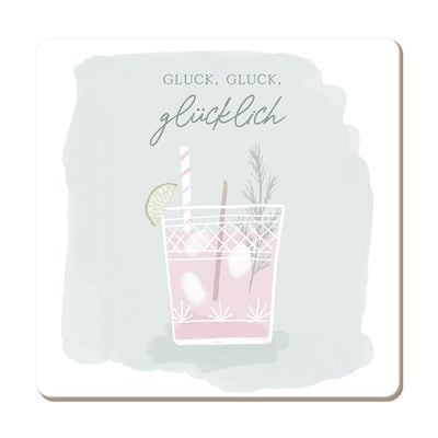 Korkuntersetzer Gluck, gluck, glücklich