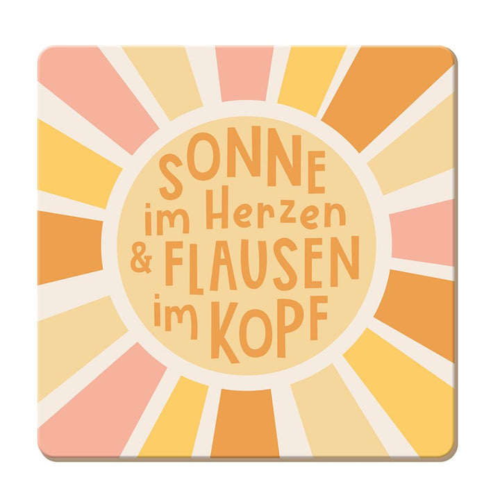 Korkuntersetzer Sonne im Herzen