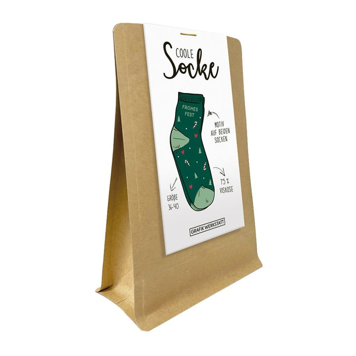 Coole Socke Weihnachten Frohes Fest Größe 36-40
