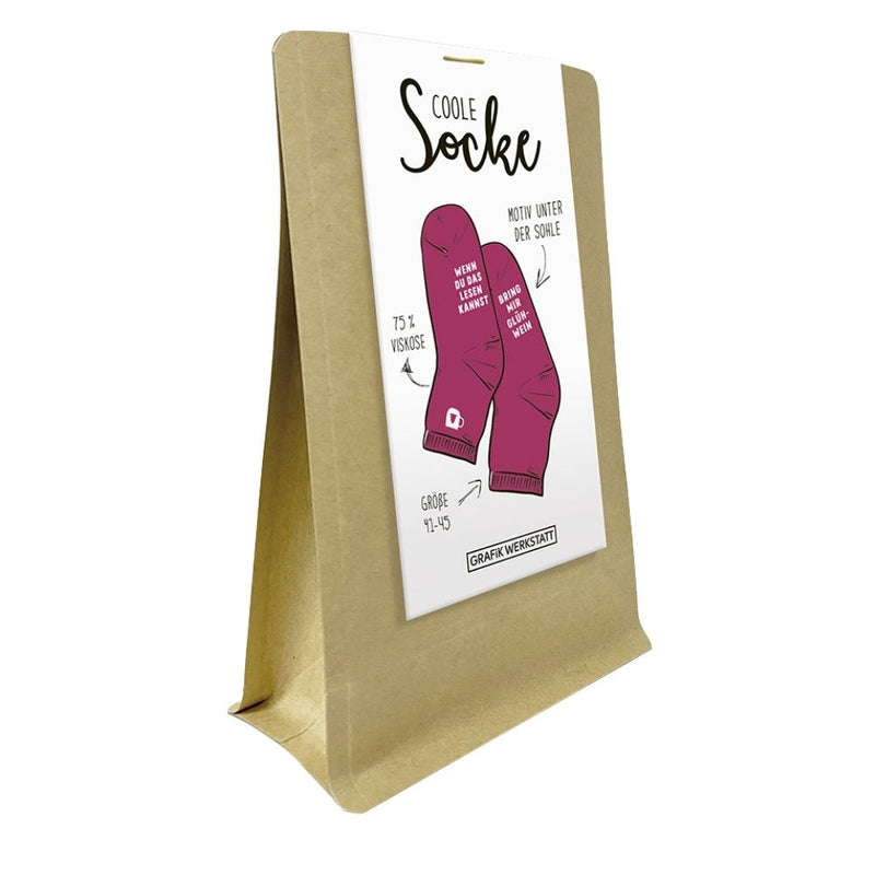 Coole Socke Weihnachten Glühwein Größe 41-45