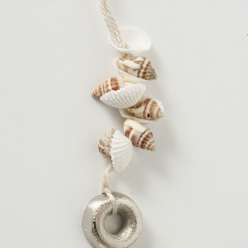 Dekoanhänger Anker mit Muscheln silberfarben groß