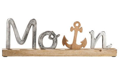 Schriftzug Moin mit Anker