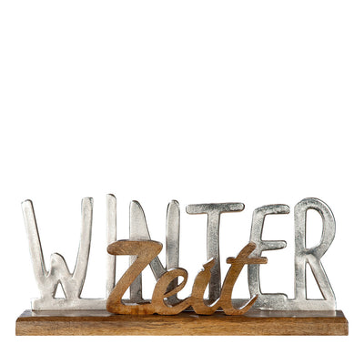 Schriftzug Winterzeit Aluminium