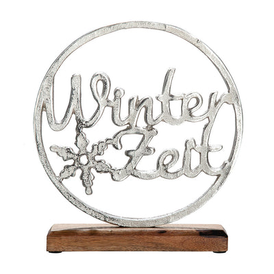 Deko-Aufsteller Winterzeit Aluminium