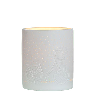 Porzellan Lampe Blumenfahrrad klein