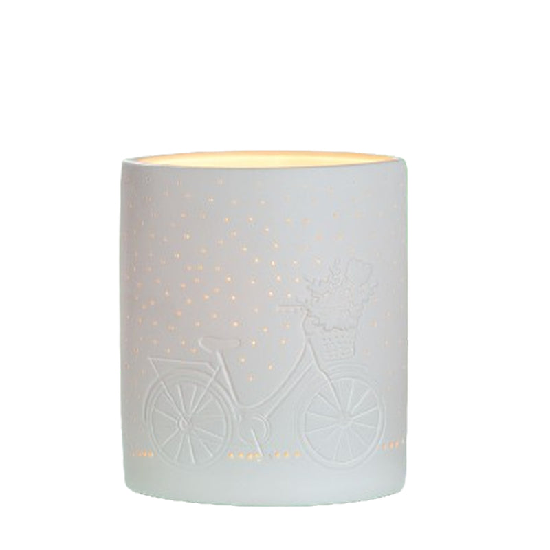 Porzellan Lampe Blumenfahrrad klein