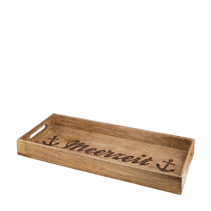 Deko-Tablett Meerzeit Holz schmal