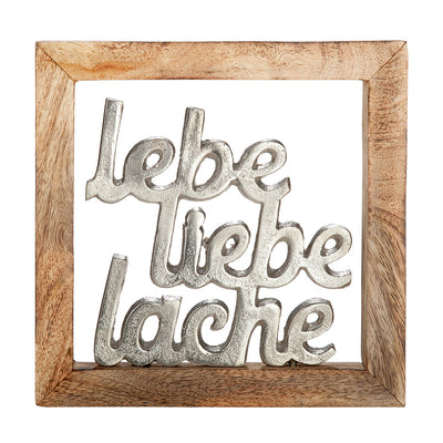 Deko-Rahmen Lebe Liebe Lache Aluminium