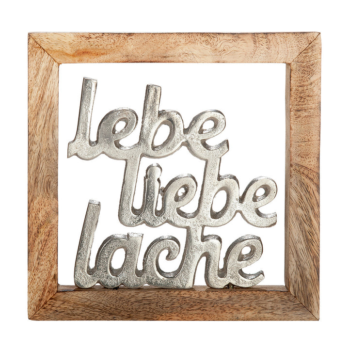 Deko-Rahmen Lebe Liebe Lache Aluminium