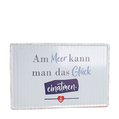 Schild Am Meer kann man das Glück einatmen