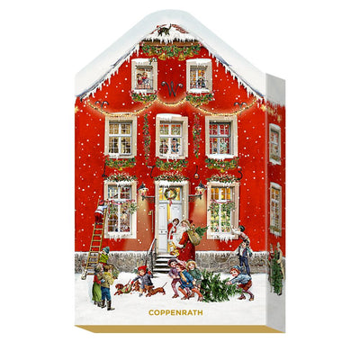 Schachteladventskalender Mein kleines Weihnachtshaus rot