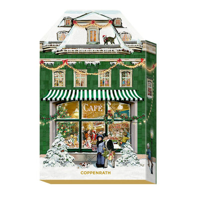 Schachteladventskalender Mein kleines Weihnachtshaus Cafe grün