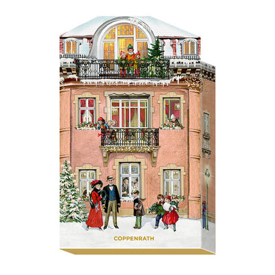 Schachteladventskalender Mein kleines Weihnachtshaus rosa