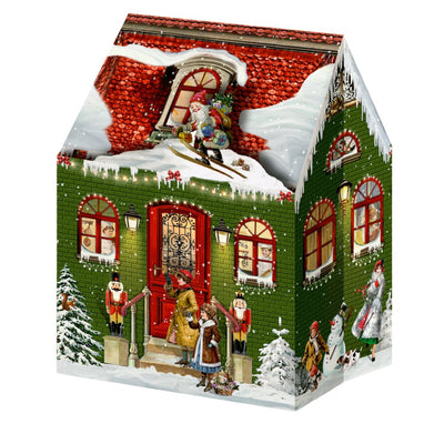 Miniadventskalender Happy Christmas House grün