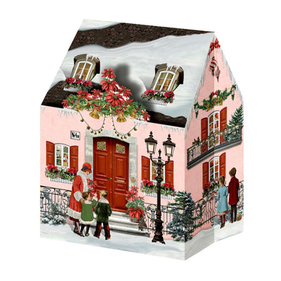 Miniadventskalender Happy Christmas House rosa