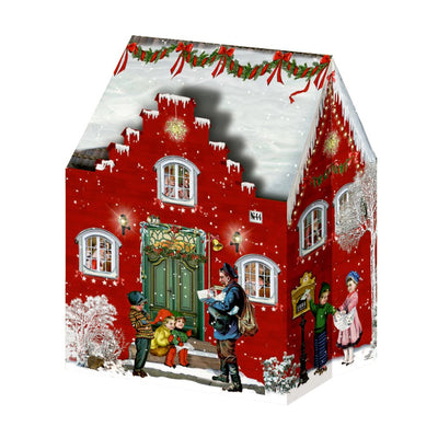 Miniadventskalender Happy Christmas House rot