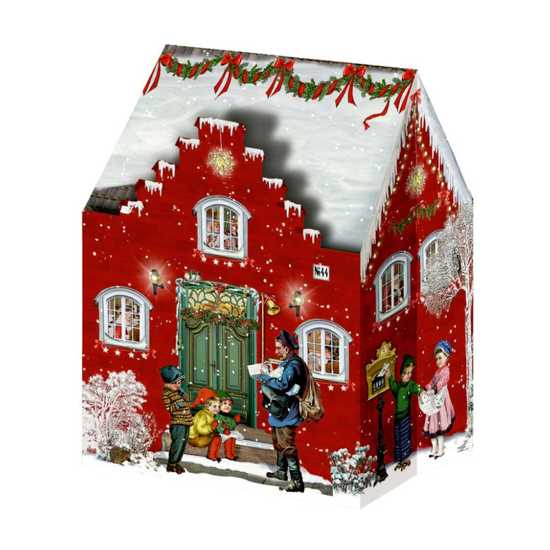 Miniadventskalender Happy Christmas House rot
