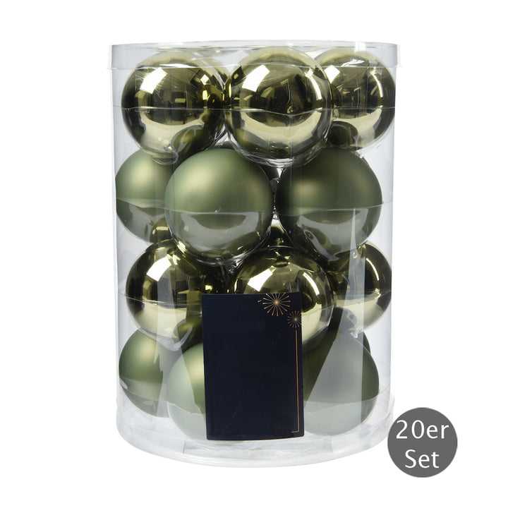 Baumkugeln Glas 20er-Set Waldgrün