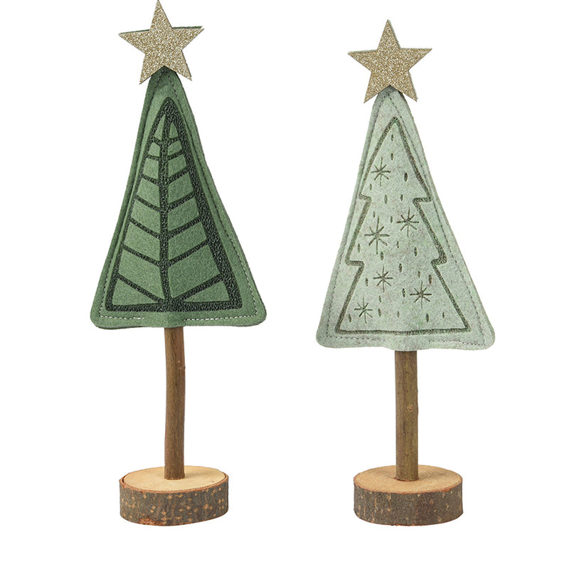 Weihnachtsbaum Dekoaufsteller 2er-Set grün groß