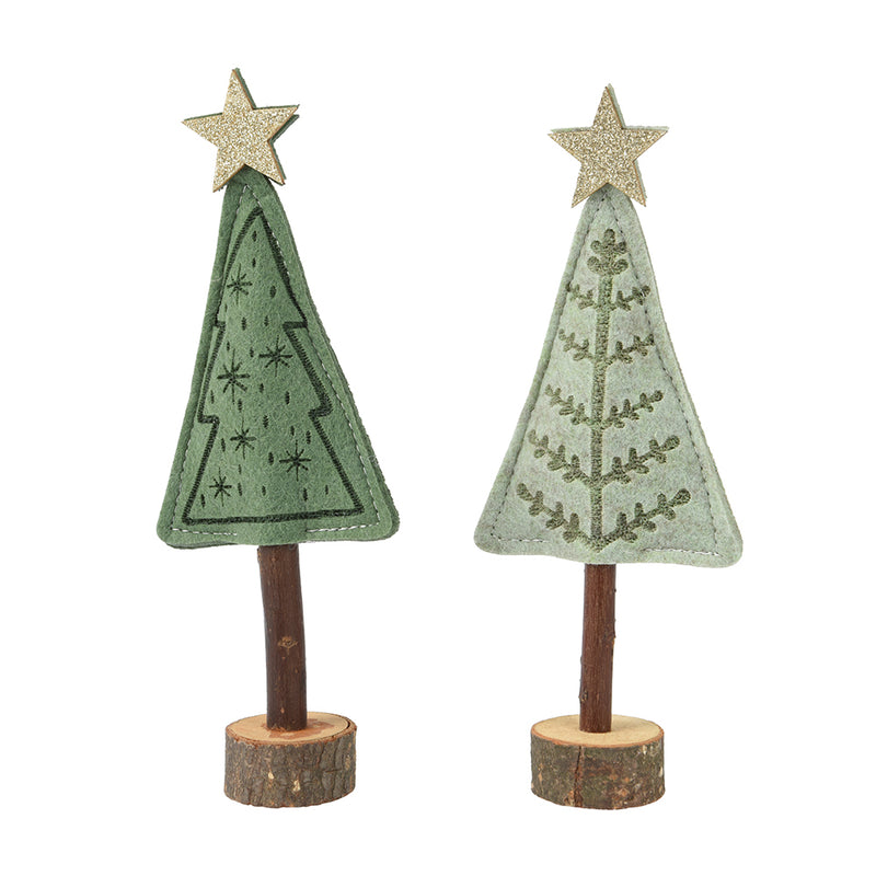 Weihnachtsbaum Dekoaufsteller 2er-Set grün