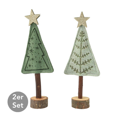 Weihnachtsbaum Dekoaufsteller 2er-Set grün
