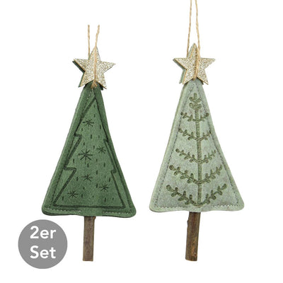 Dekohänger Weihnachtsbaum Halvar grün 2er-Set