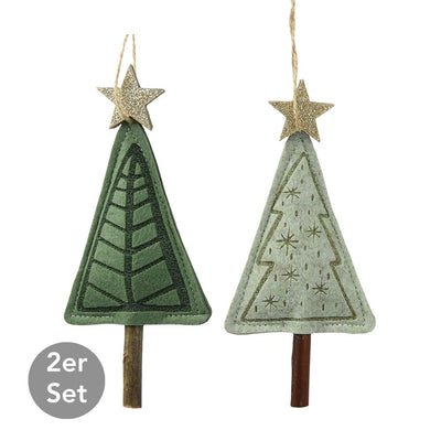 Dekohänger Weihnachtsbaum Halvor grün 2er-Set