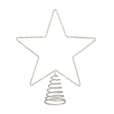 Micro LED Baumspitze Star silberfarben