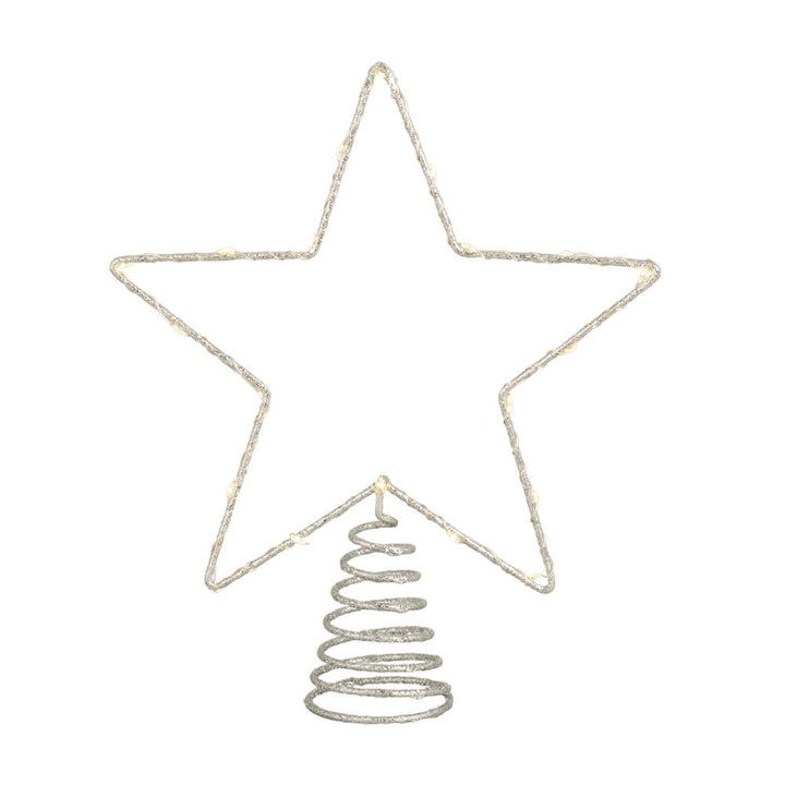 Micro LED Baumspitze Star silberfarben