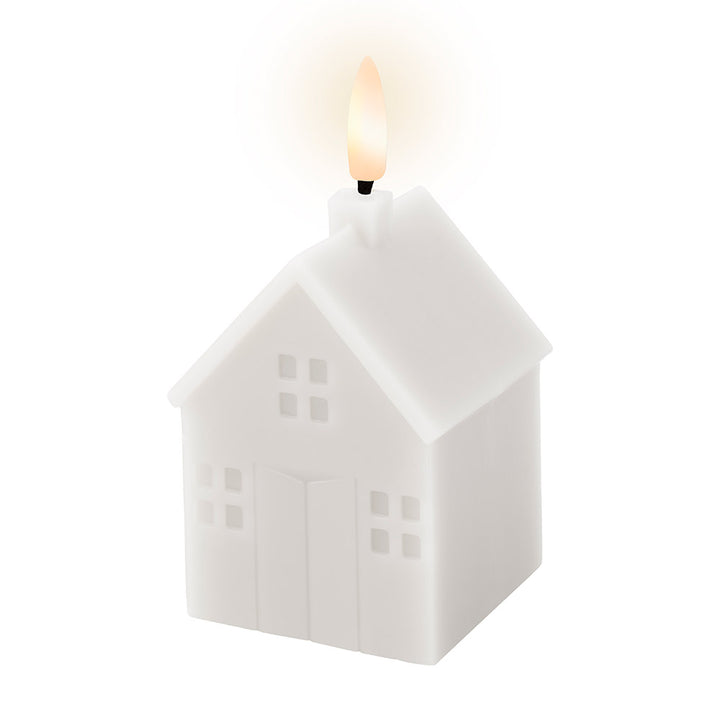 LED Kerzenhaus Weiß mit Timer