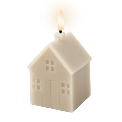 LED Kerzenhaus Taupe mit Timer