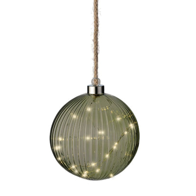 Micro LED Kugel zum Aufhängen D 14 cm grün