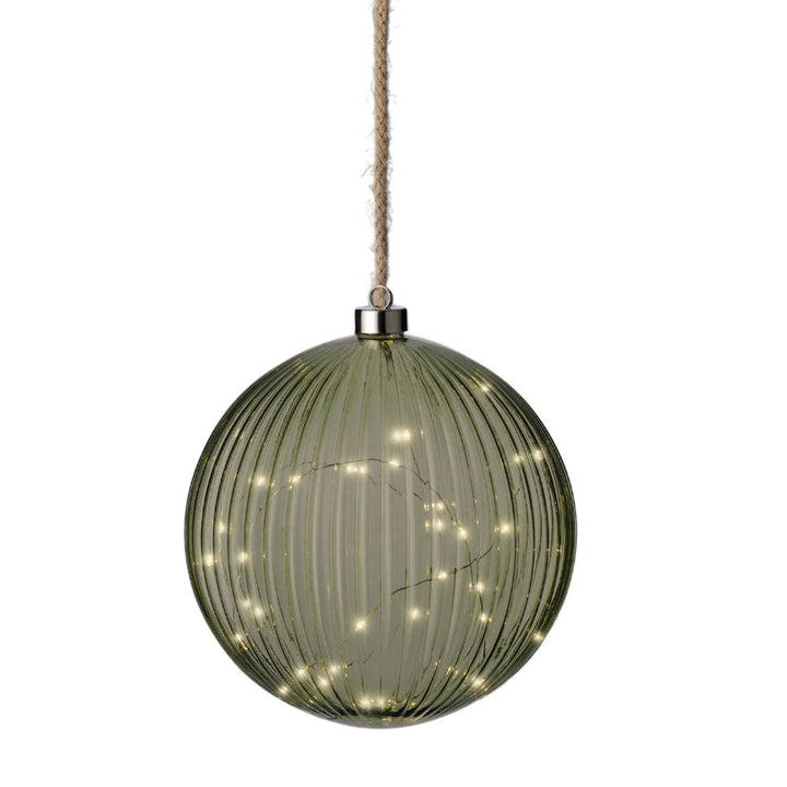 Micro LED Kugel zum Aufhängen D 20 cm grün