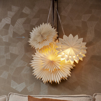 LED Papierstern Weiß mit Timer
