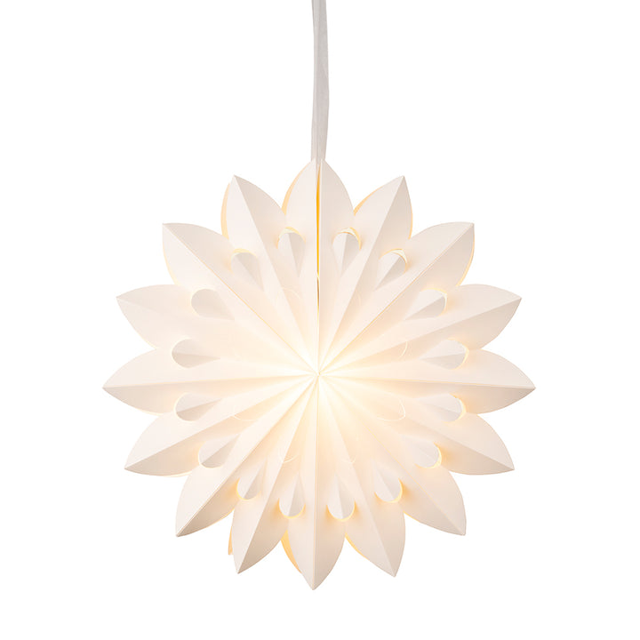 LED Papier Weihnachtsstern Weiß