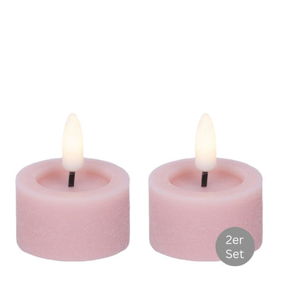 Teelicht LED 2er Set D 4,4 cm pink