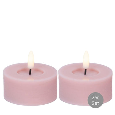 Teelicht LED 2er Set D 7 cm pink