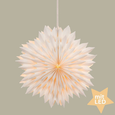 LED Stern Papier D 38 cm weiß