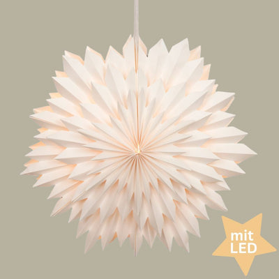 LED Stern Papier D 58 cm weiß
