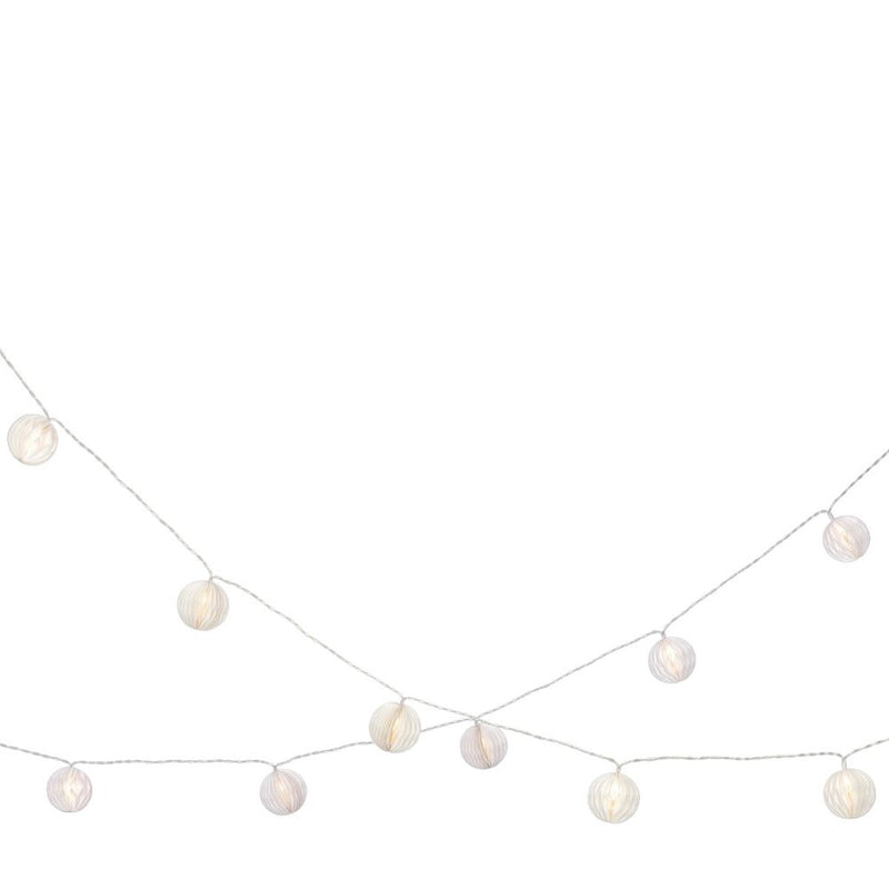 LED Papier Strang Kugel weiß