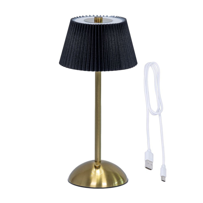 Wiederaufladbare Tischlampe LED H 30,5 cm schwarz / goldfarben