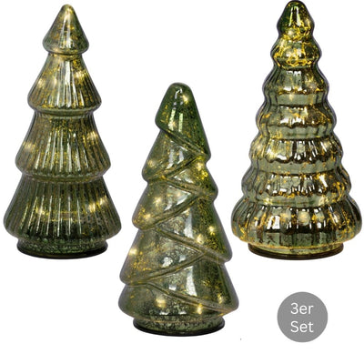Micro LED Tannenbaum 3er Set grün