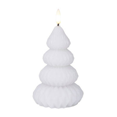 LED Kerze Tannenbaum H 13,5 cm weiß