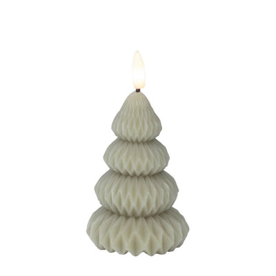 LED Kerze Tannenbaum H 10,5 cm grün