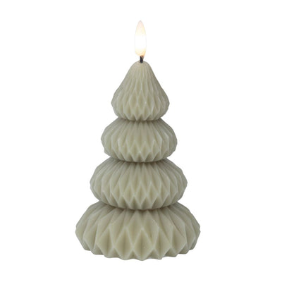 LED Kerze Tannenbaum H 13,5 cm grün