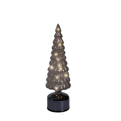 Micro LED drehender Tannenbaum H 34 cm grau