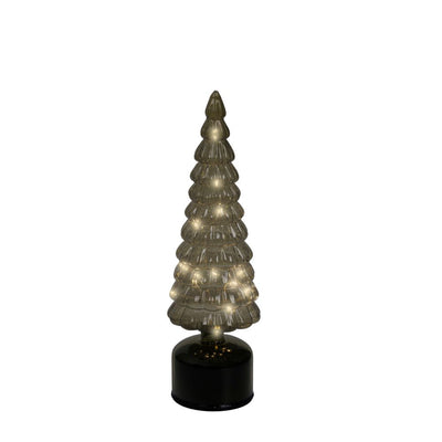Micro LED drehender Tannenbaum H 34 cm grün