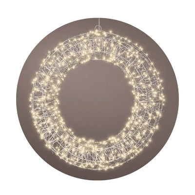 Micro LED Kranz H 38 cm silberfarben
