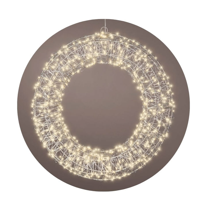 Micro LED Kranz H 38 cm silberfarben